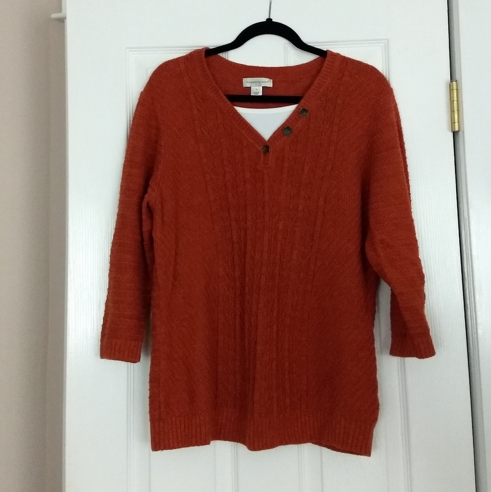 Terracotta Sweater w/inlay